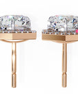 Cercei Hexa Stud Halo cu Diamante Create în Laborator de 2.1 ct din 18K Aur Roz - Castelo.ro
