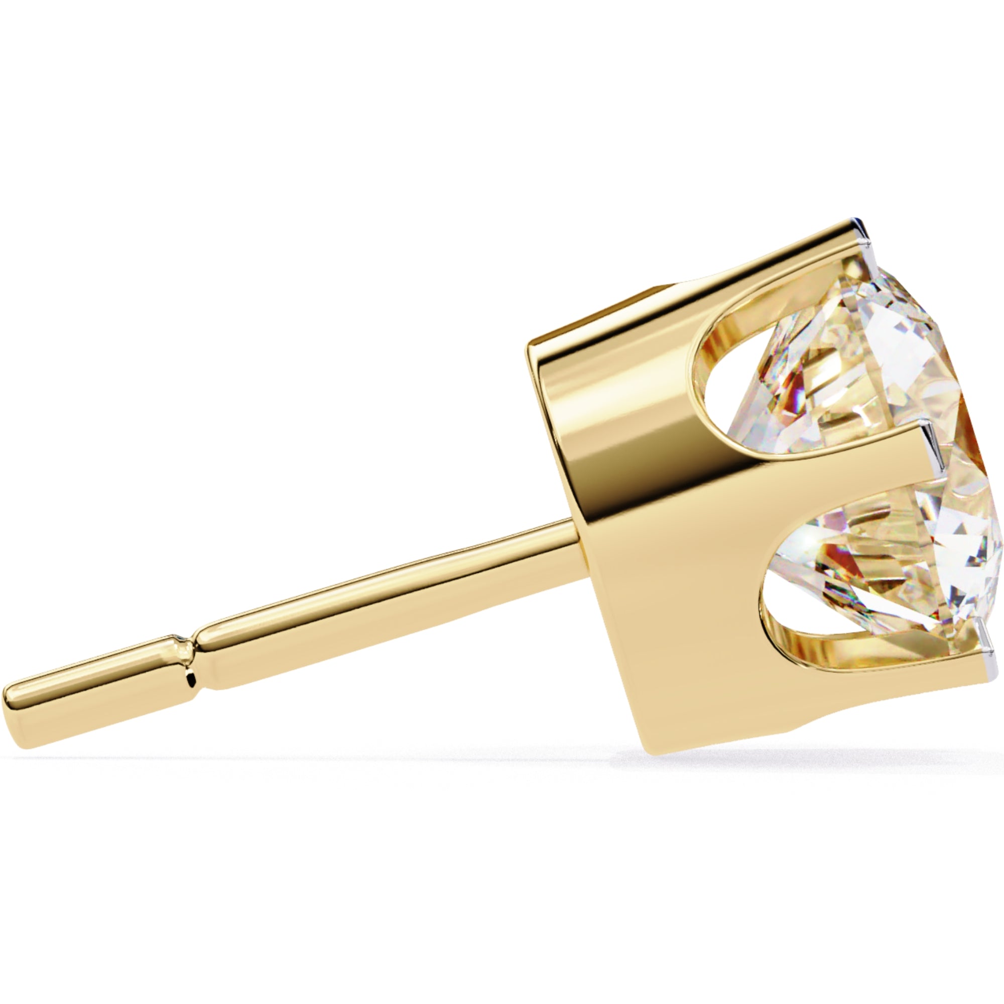 Cercei Solitaire Stud Luxury din Aur 14k cu Moissanite de 2.57 ct