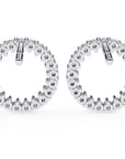 Cercei Stud Circle of Fire din Aur 14k cu Moissanite Tăietură Briliant de 0.3 ct din 14K Aur Alb - Castelo.ro