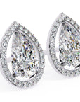 Cercei Stud Tear Drop din Aur 14k cu Moissanite de 0.81 ct din 14K Aur Alb - Castelo.ro