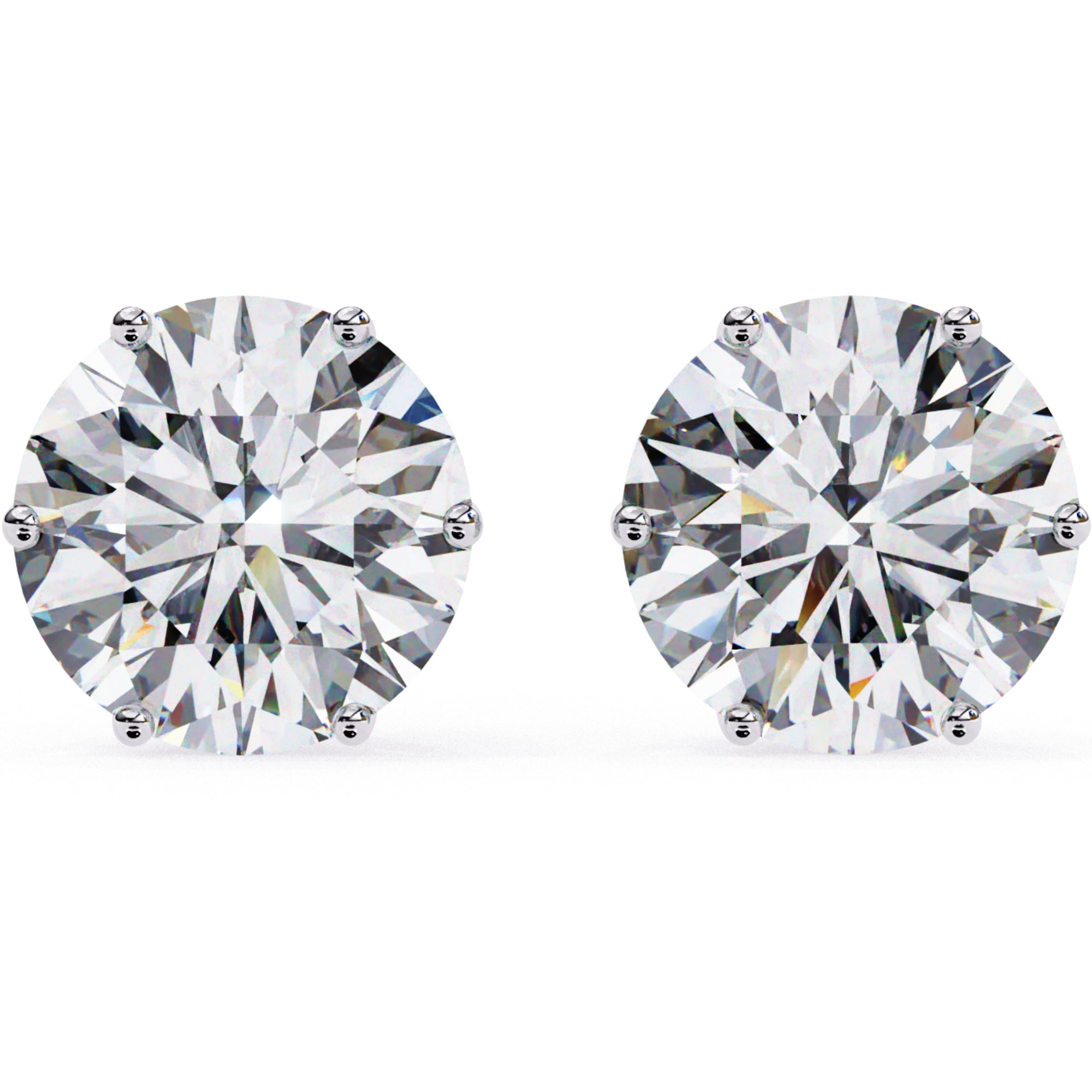 Cercei Stud Majestic din Aur 14k cu Diamante Naturale Tăietură Briliant de 2.5 ct din 14K Aur Alb - Castelo.ro