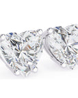 Cercei Stud Inima din Aur 14k cu Moissanite Tăietură Heart de 2.4 ct din 14K Aur Alb - Castelo.ro