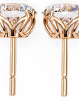 Cercei Stud Excalibur din Aur 14k cu Moissanite Tăietură Briliant de 2.5 ct din 14K Aur Roz - Castelo.ro