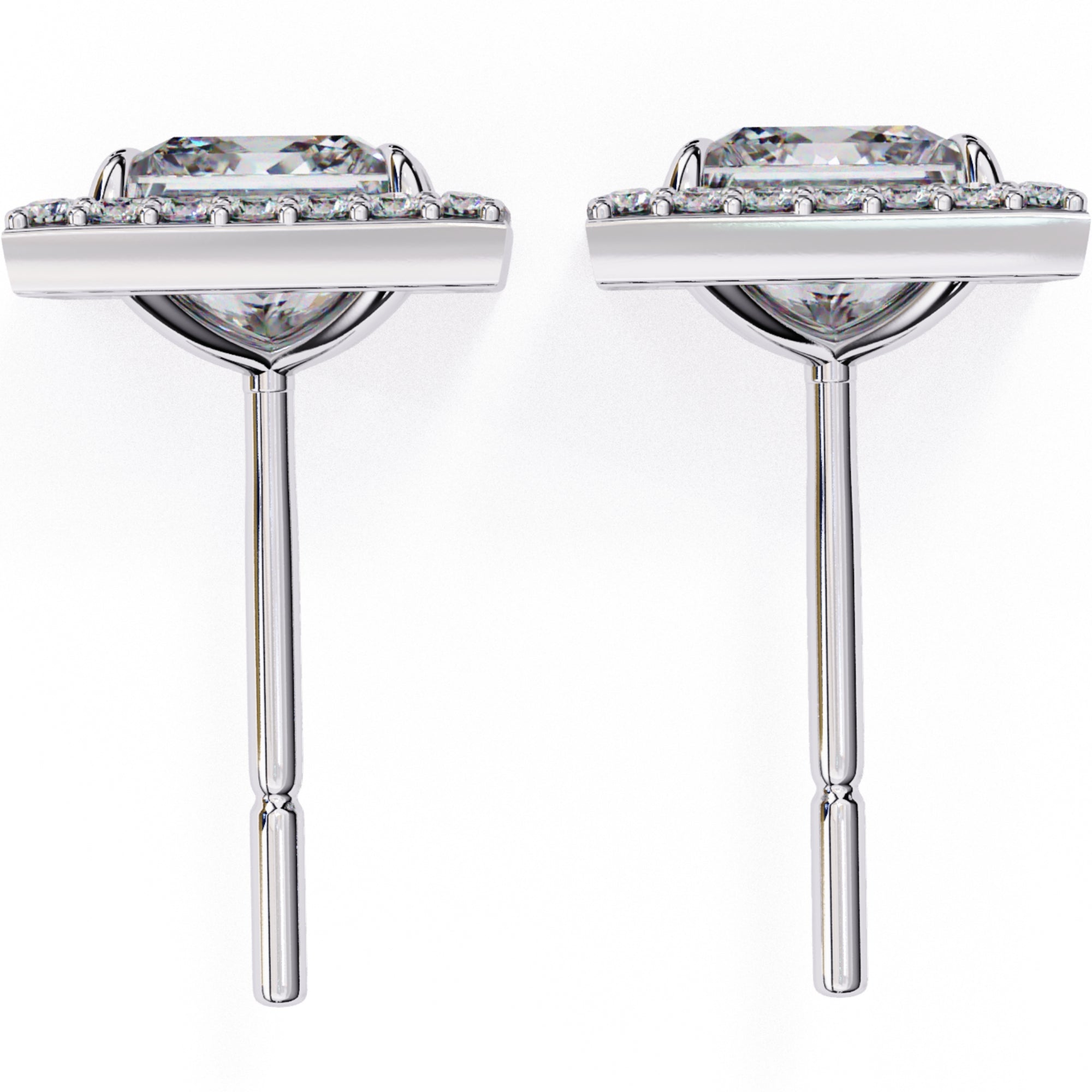 Cercei Stud Square cu Diamante Create în Laborator de 0.84 ct din - Castelo.ro