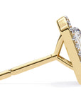 Cercei Stud Radiant Eiffel cu Moissanite de 0.95 ct din 18K Aur Galben - Castelo.ro