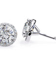 Cercei Stud Halo Dreams din Aur 14k cu Moissanite de 1.95 ct