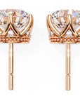 Cercei Stud Royal Cu Diamante Naturale Tăietură Briliant de 2.6 ct din 18K Aur Roz - Castelo.ro
