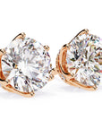 Cercei Stud Royal Cu Moissanite Tăietură Briliant de 2.6 ct din 18K Aur Roz - Castelo.ro
