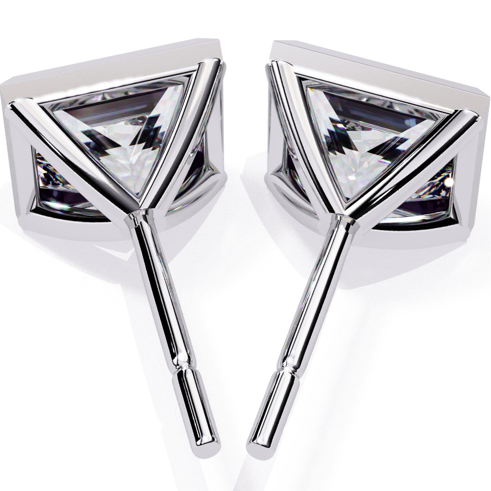 Cercei Stud Ravenna Princess din Aur 14k cu Moissanite de 1.77 ct