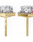 Cercei Hexa Stud Halo cu Diamante Create în Laborator de 2.1 ct din 18K Aur Galben - Castelo.ro