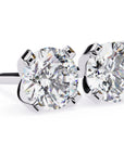 Cercei Stud L'Arte din Aur 14k cu Diamante Naturale Tăietură Briliant de 2.5 ct din 14K Aur Alb - Castelo.ro