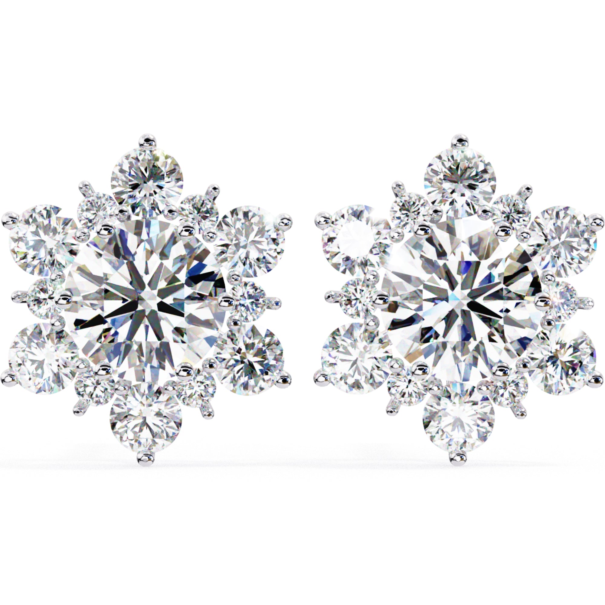 Cercei Stud Snowflake cu Diamante Create în Laborator de 0.72 ct din - Castelo.ro