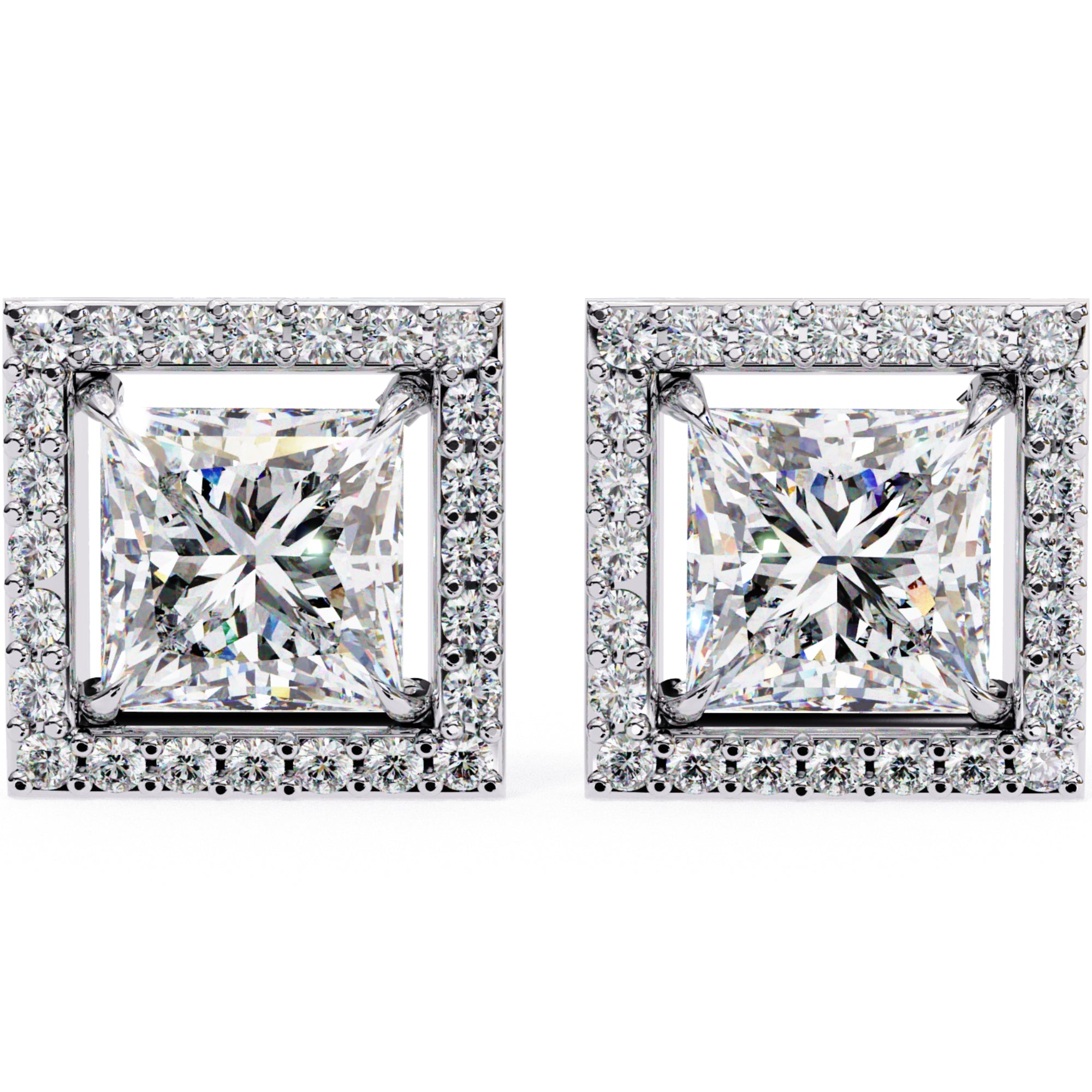Cercei Stud Square cu Diamante Create în Laborator de 0.84 ct din - Castelo.ro