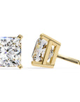 Cercei Stud Imperial din Aur 14k cu Moissanite Tăietură Princess de 3 ct din 14K Aur Galben - Castelo.ro