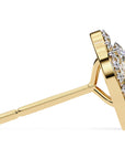 Cercei Stud Oval Star din Aur 14k cu Diamante Create în Laborator de 0.97 ct din 14K Aur Galben - Castelo.ro