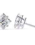 Cercei Stud Cu Diamante Naturale Tăietură Princess de 2 ct din - Castelo.ro