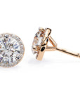 Cercei Stud Halo Dreams din Aur 14k cu Moissanite de 1.95 ct