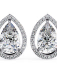 Cercei Stud Tear Drop din Aur 14k cu Moissanite de 0.81 ct din 14K Aur Alb - Castelo.ro