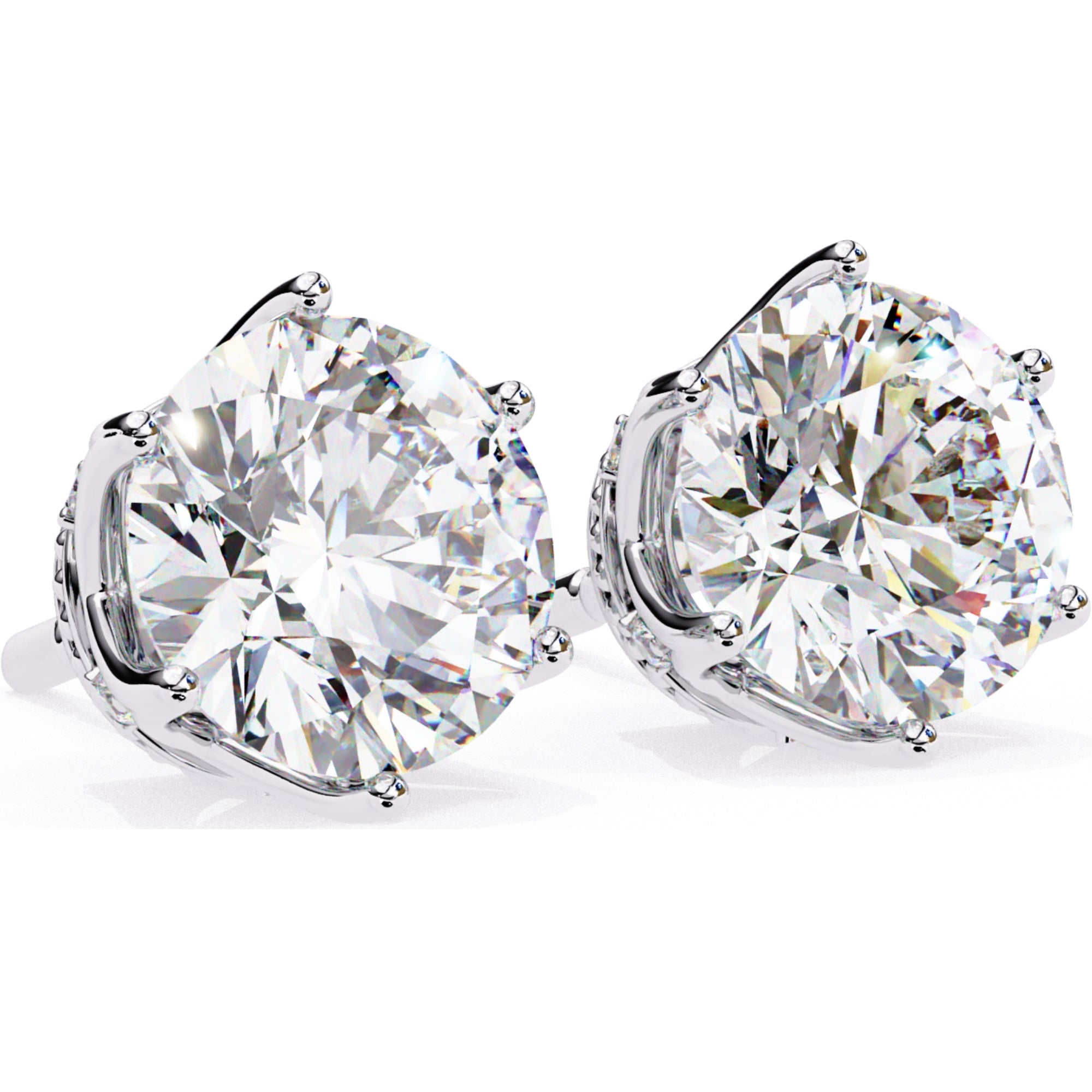 Cercei Stud Royal Cu Diamante Naturale Tăietură Briliant de 2.6 ct din - Castelo.ro