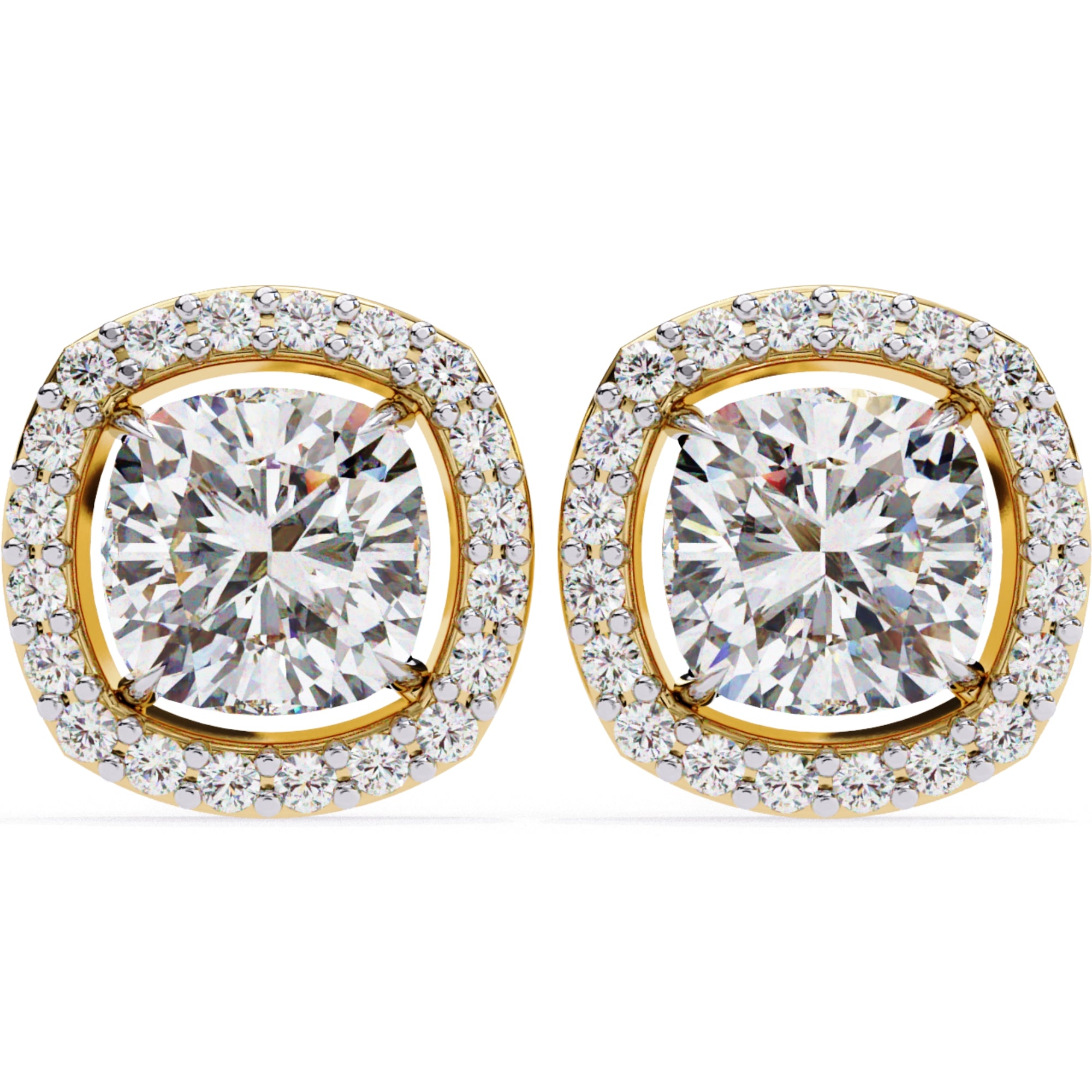 Cercei Stud Elsa cu Diamante Create în Laborator de 0.96 ct din 18K Aur Galben - Castelo.ro