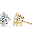Cercei Stud Cu Diamante Naturale Tăietură Princess de 2 ct din - Castelo.ro