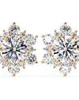 Cercei Stud Snowflake cu Diamante Create în Laborator de 0.72 ct din 18K Aur Roz - Castelo.ro