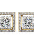 Cercei Stud Square cu Diamante Create în Laborator de 0.84 ct din 18K Aur Galben - Castelo.ro