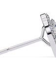 Cercei Stud Oval Star din Aur 14k cu Diamante Create în Laborator de 0.97 ct din 14K Aur Alb - Castelo.ro