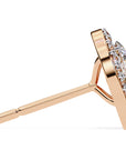 Cercei Stud Oval Star din Aur 14k cu Diamante Create în Laborator de 0.97 ct din 14K Aur Roz - Castelo.ro