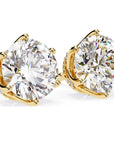 Cercei Stud Royal Cu Diamante Naturale Tăietură Briliant de 2.6 ct din 18K Aur Galben - Castelo.ro