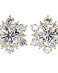 Cercei Stud Snowflake cu Diamante Create în Laborator de 0.72 ct din 18K Aur Galben - Castelo.ro