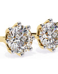 Cercei Solitaire Stud din Aur 14k cu Moissanite de 2.57 ct din 14K Aur Galben - Castelo.ro