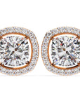 Cercei Stud Elsa cu Diamante Create în Laborator de 0.96 ct din 18K Aur Roz - Castelo.ro