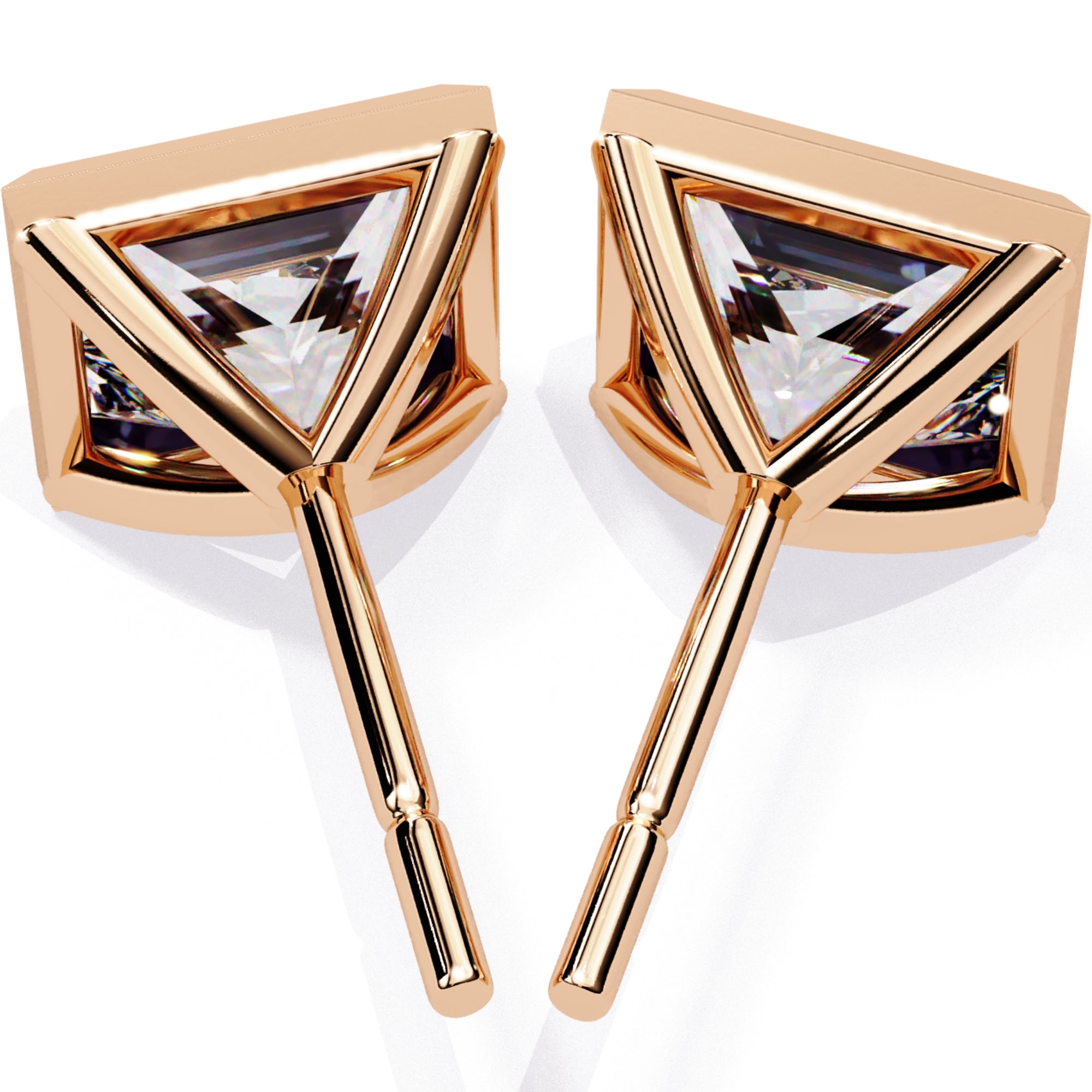 Cercei Stud Ravenna Princess din Aur 14k cu Moissanite de 1.77 ct