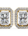 Cercei Stud Radiant Eiffel cu Moissanite de 0.95 ct din 18K Aur Galben - Castelo.ro
