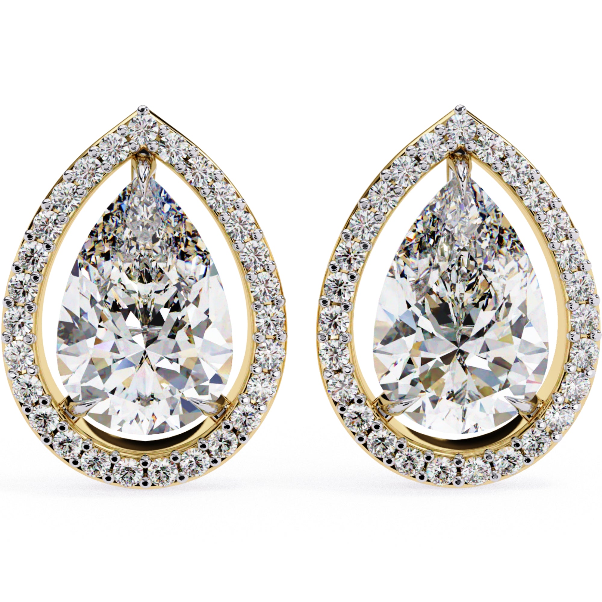 Cercei Stud Tear Drop din Aur 14k cu Moissanite de 0.81 ct din 14K Aur Galben - Castelo.ro