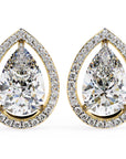Cercei Stud Tear Drop cu Diamante Naturale de 0.81 ct din 18K Aur Galben - Castelo.ro