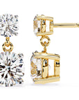 Cercei Drop Stud Cu Moissanite Tăietură Briliant de 3.7 ct din 18K Aur Galben - Castelo.ro