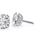 Cercei Stud Excalibur din Aur 14k cu Moissanite Tăietură Briliant de 2.5 ct din 14K Aur Alb - Castelo.ro