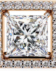 Cercei Stud Square cu Diamante Create în Laborator de 0.84 ct din 18K Aur Roz - Castelo.ro