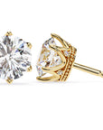 Cercei Stud Royal Cu Moissanite Tăietură Briliant de 2.6 ct din 18K Aur Galben - Castelo.ro