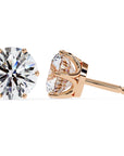 Cercei Stud Majestic din Aur 14k cu Moissanite Tăietură Briliant de 2.5 ct din 14K Aur Roz - Castelo.ro