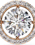 Cercei Stud Round Halo cu Moissanite de 0.92 ct din 18K Aur Roz - Castelo.ro