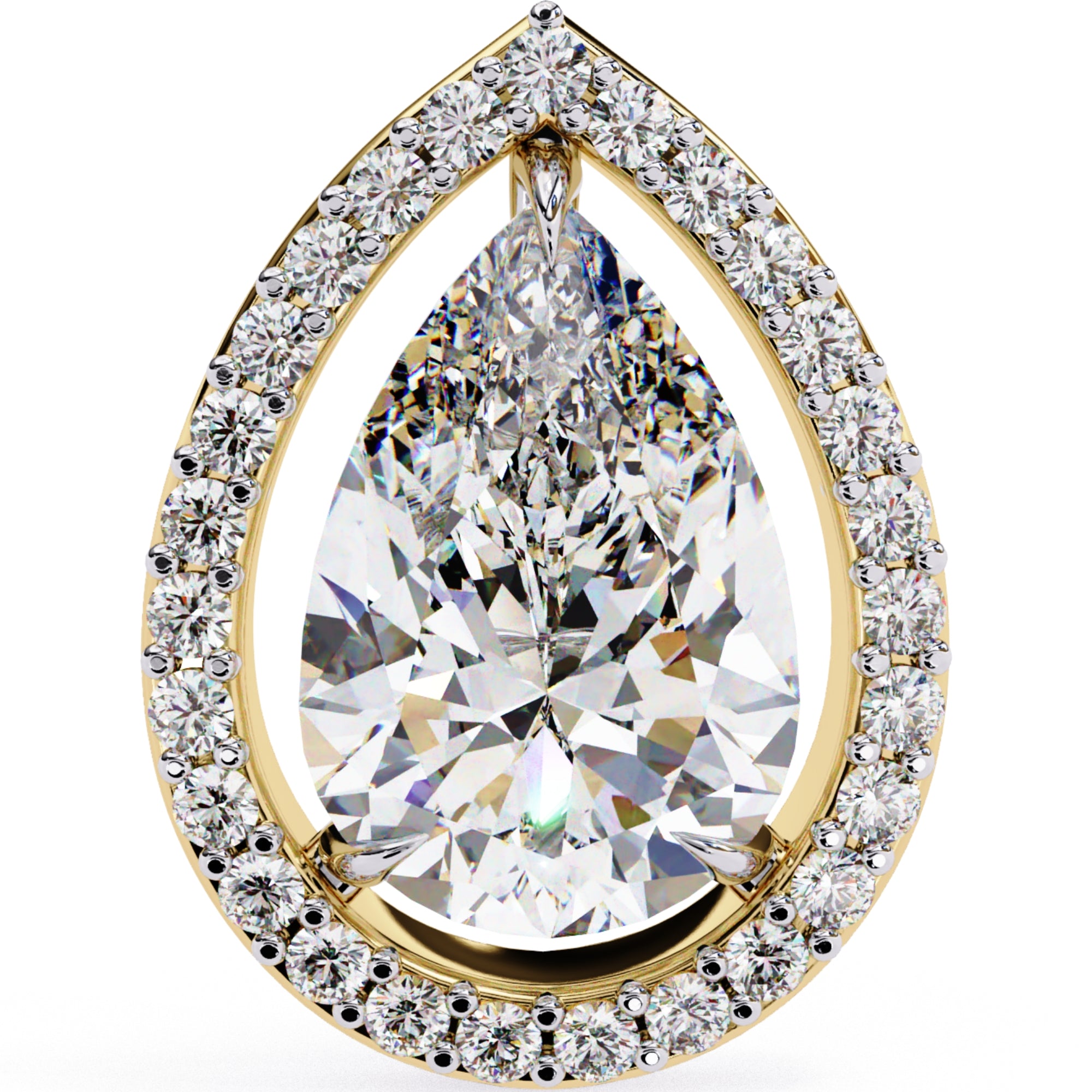 Cercei Stud Tear Drop din Aur 14k cu Moissanite de 0.81 ct din 14K Aur Galben - Castelo.ro