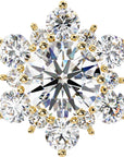 Cercei Stud Snowflake cu Diamante Create în Laborator de 0.72 ct din 18K Aur Galben - Castelo.ro
