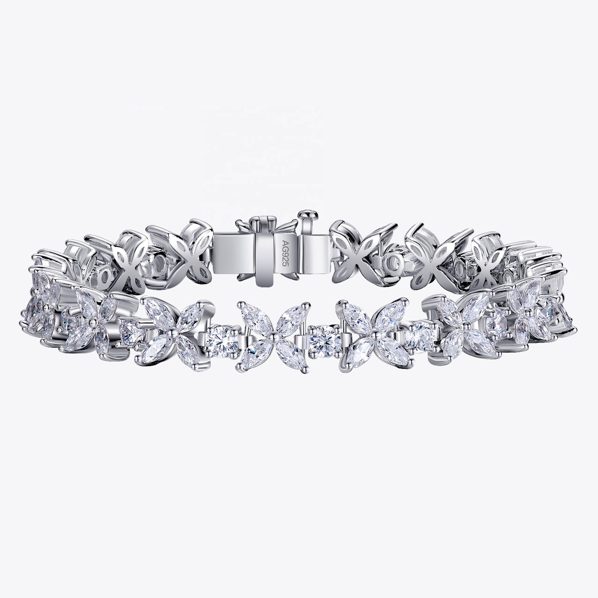 Brățară Fluturi din Argint 925 cu Cristale Zircon 5A Tăietură Fluture Clasică din - Castelo.ro