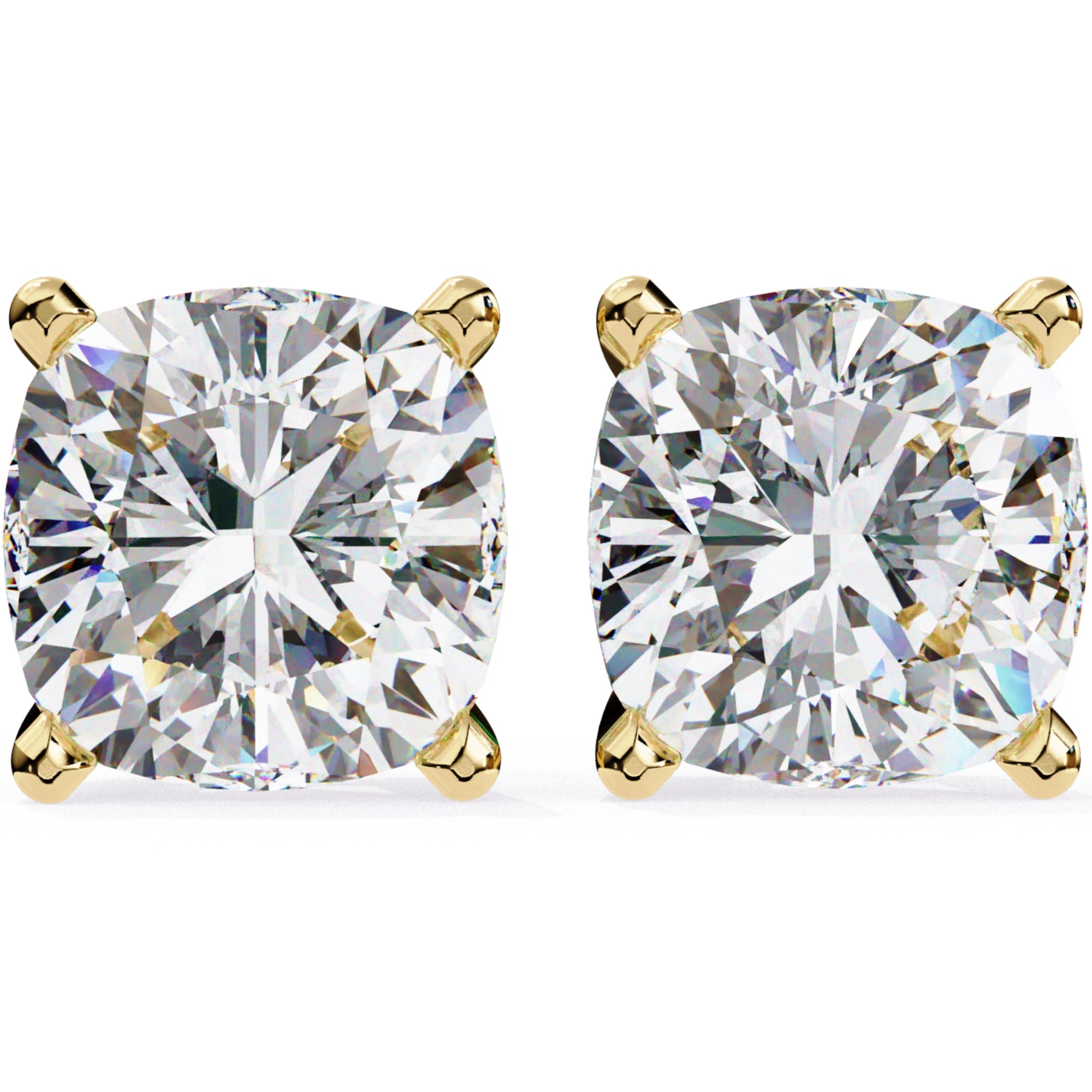 Cercei Stud Majestic cu Moissanite Tăietură Briliant de 2.5 ct din 18K Aur Galben - Castelo.ro
