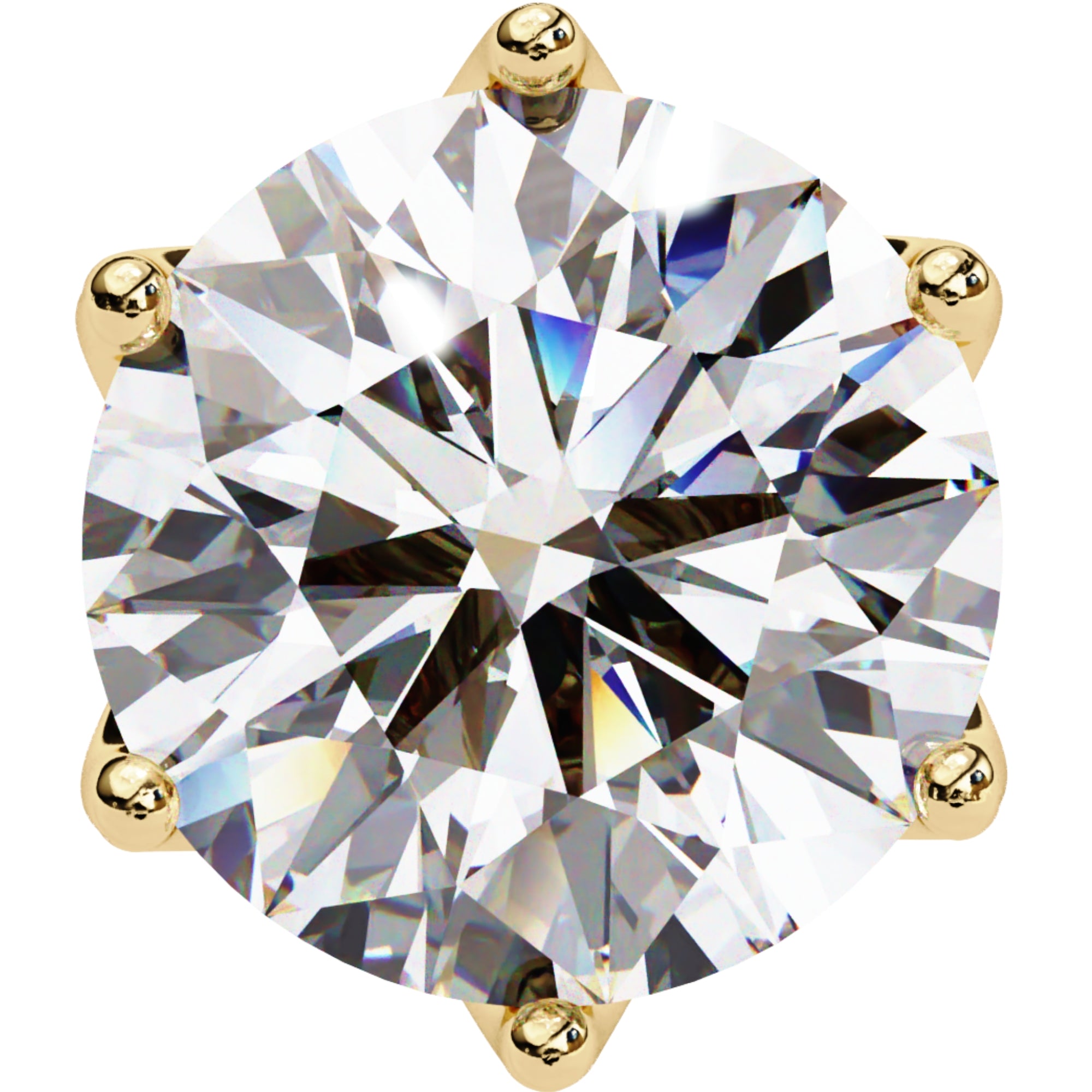 Cercei Stud Royal Cu Diamante Naturale Tăietură Briliant de 2.6 ct din 18K Aur Galben - Castelo.ro