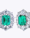 Cercei Vintage cu Cristal Verde Tăietură Asher din Argint 925 cu Zircon 5A din - Castelo.ro