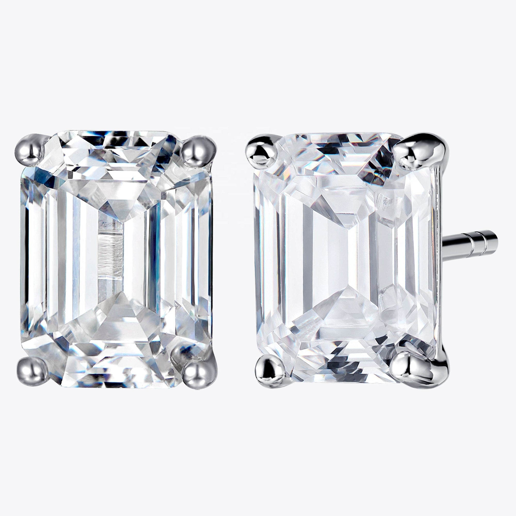 Cercei Stud Clasici cu Zircon Tăietură Asscher din Argint 925 din - Castelo.ro